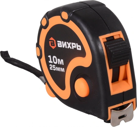 Рулетка строительная Вихрь 73/11/1/3 дл.полотна 10м изм.шкала в см зацеп простой