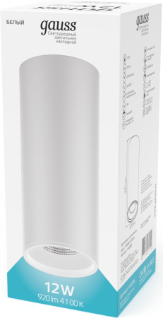 Светильник Gauss Overhead HD013 потолоч. 4100K цв.св.:белый белый
