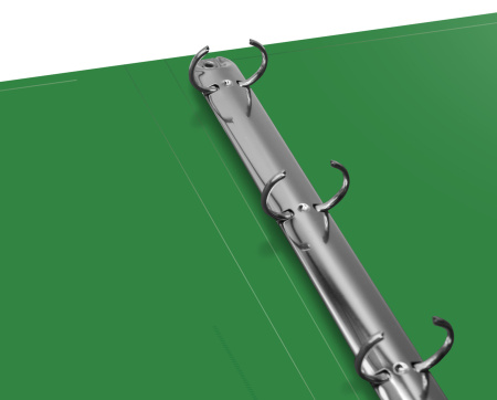 Папка на 4-х кольцах Бюрократ -0840/4RGRN A4 пластик 0.8мм кор.40мм внутр. с вставкой зеленый