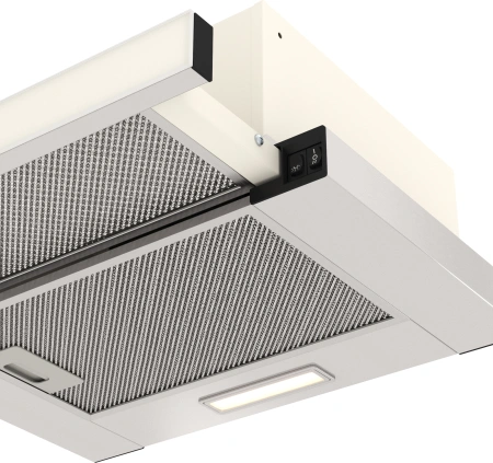 Вытяжка встраиваемая Elikor Интегра Glass 45Н-400-В2Д нержавеющая сталь/стекло бежевое управление: кулисные переключатели (1 мотор)