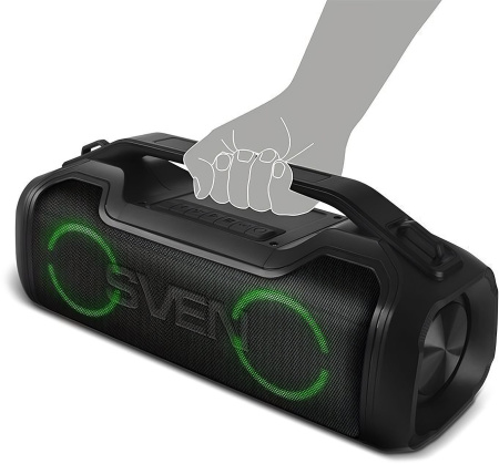 Колонка порт. Sven PS-390 черный 50W 2.0 BT/3.5Jack/USB 10м 3600mAh (SV-021306)