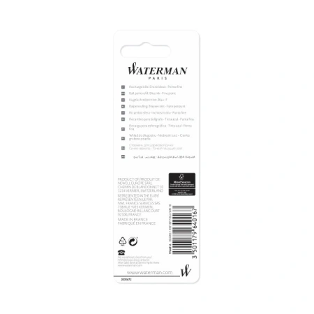Стержень шариковый Waterman Standard Maxima (CW1964016) F 0.8мм синие чернила блистер