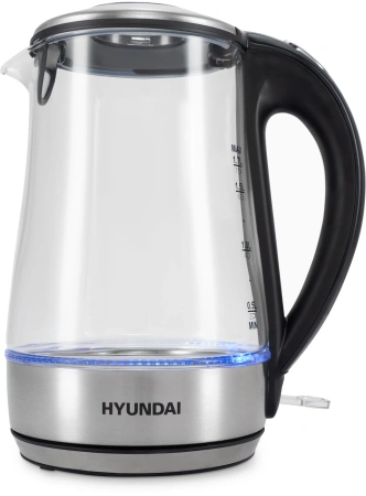 Чайник Hyundai HYK-G8406 1.7л. 2200Вт прозрачный/черный (металл)