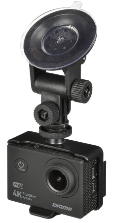 Видеорегистратор Digma FreeDrive Action 4K WiFi черный 8Mpix 2160x3840 2160p 150гр. Allwinner V3