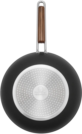 Сковорода ВОК (WOK) Rondell Fjord RDA-1800 круглая 28см покрытие: Xylan Plus ручка несъемная (с крышкой) черный