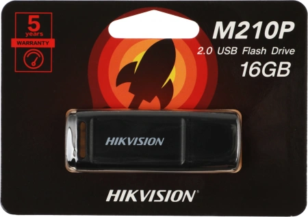 Флеш Диск Hikvision 16GB M210P HS-USB-M210P/16G USB2.0 черный