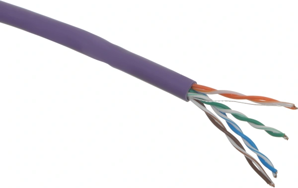 Кабель информационный ITK LC1-C5E04-126 кат.5E U/UTP 4X2X24AWG LSZH внутренний 305м фиолетовый