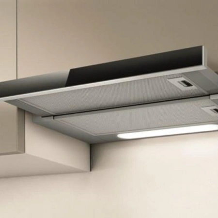 Вытяжка встраиваемая Elica Elite 14 Lux GRVT/A/90 серебристый/стекло черное управление: кнопочное (1 мотор)