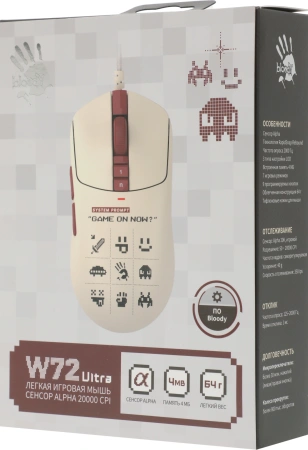 Мышь A4Tech Bloody W72 Ultra Pixels Red рисунок/бежевый/красный оптическая 20000dpi USB 6but (W72 ULTRA)