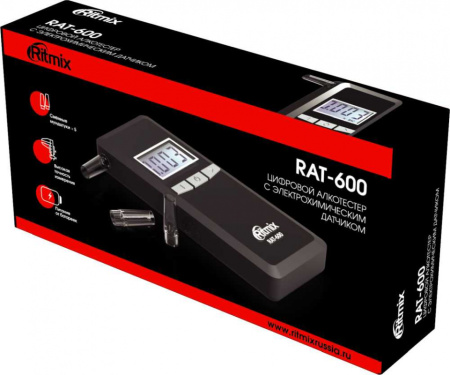 Алкотестер Ritmix RAT-600 электрохимический черный