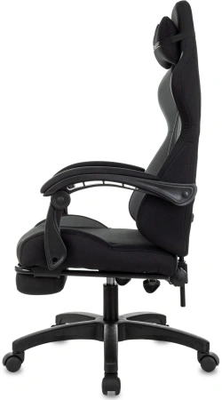 Кресло игровое Zombie Shadow черный/серый с подголов. крестов. пластик подст.для ног пластик черный