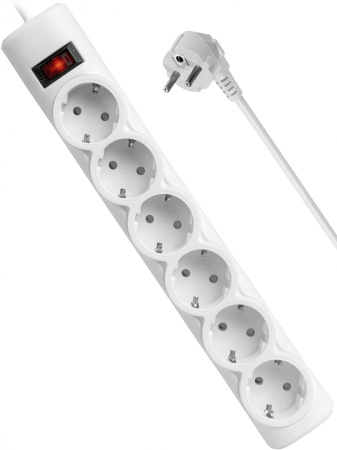 Сетевой фильтр Defender DFS 155 5м (6 розеток) белый (коробка)