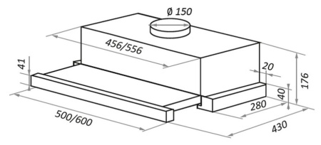 Вытяжка встраиваемая Maunfeld VS Fast Glass 60 бежевый управление: кулисные переключатели (1 мотор)