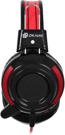 Наушники с микрофоном Оклик HS-G300 ARMAGEDDON черный/красный 2.3м мониторные оголовье (337457)
