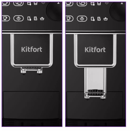 Кофемашина Kitfort КТ-7256 1350Вт черный/нержавеющая сталь