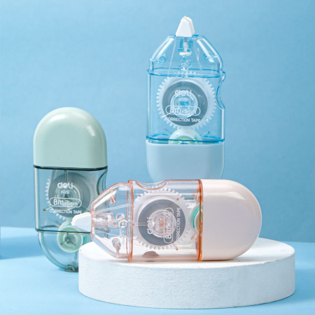 Лента коррект. Deli EH351 8мх5мм ассорти корпус белый блистер