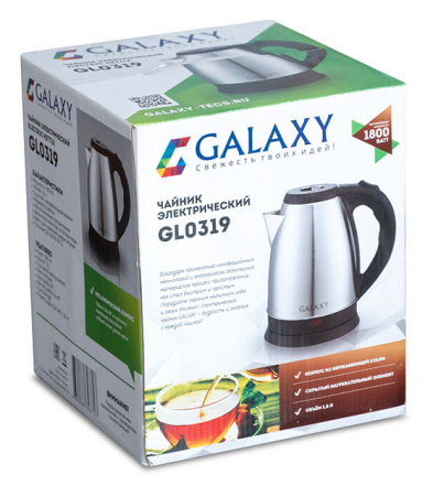 Чайник электрический Galaxy GL 0319 1.8л. 1800Вт нержавеющая сталь корпус: металл (7010103190)