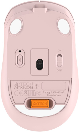 Мышь A4Tech Fstyler FB10CS розовый оптическая 2000dpi silent беспров. BT/Radio USB 4but (FB10CS USB BABY PINK)