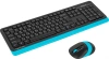 Клавиатура + мышь A4Tech Fstyler FG1010 клав:черный/синий мышь:черный/синий USB беспроводная Multimedia (FG1010 BLUE)