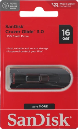 Флеш Диск Sandisk 16Gb Cruzer Glide SDCZ600-016G-G35 USB3.0 черный