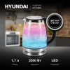 Чайник Hyundai HYK-G8800 1.7л. 2200Вт черный/серебристый (стекло)
