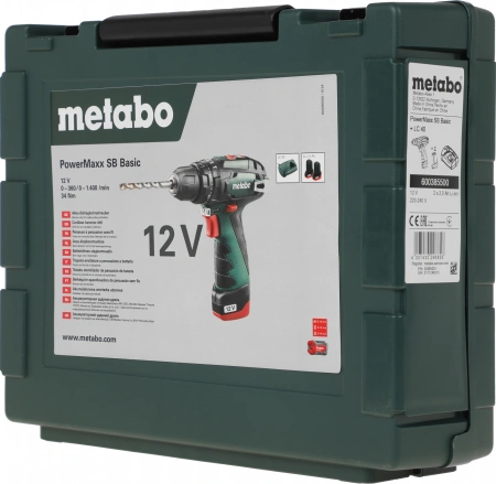 Винтоверт Metabo PowerMaxx SB аккум. патрон:быстрозажимной (кейс в комплекте) (600385500)