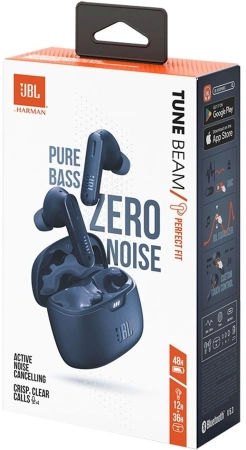 Гарнитура внутриканальные JBL Tune Beam синий беспроводные bluetooth в ушной раковине (JBLTBEAMBLU)