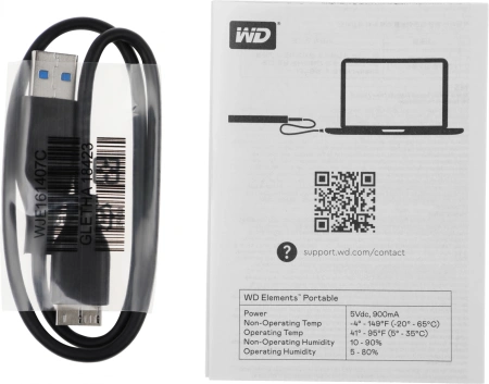 Жесткий диск WD USB 3.0 2Tb WDBU6Y0020BBK-WESN Elements Portable 2.5" черный