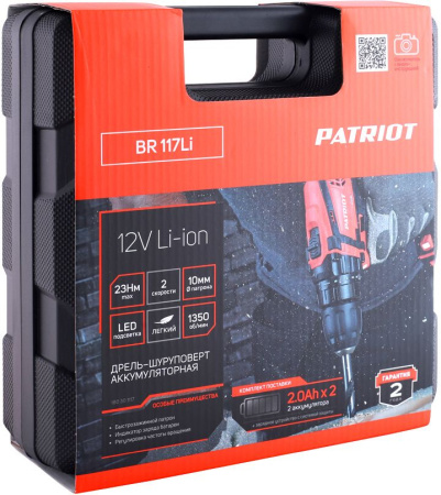 Дрель-шуруповерт Patriot THE ONE BR 117Li аккум. патрон:быстрозажимной (кейс в комплекте) (180301117)
