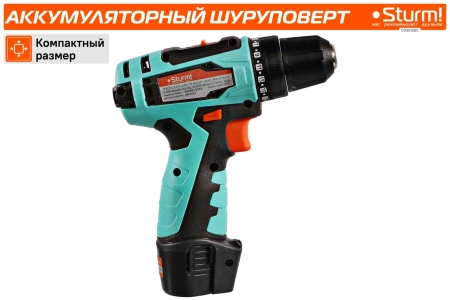Дрель-шуруповерт Sturm! CD3512SC аккум. патрон:быстрозажимной (кейс в комплекте)