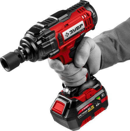 Гайковерт Зубр ГУЛ-410-41 аккум. патрон:квад.1/2" (кейс в комплекте)