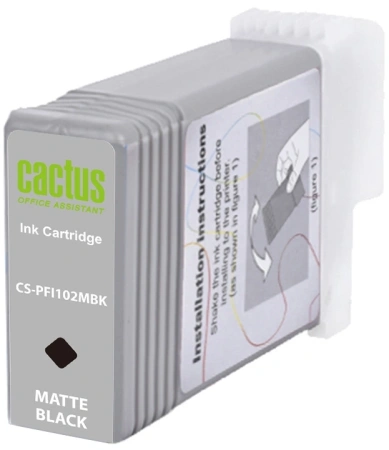 Картридж струйный Cactus CS-PFI102MBK PFI-102MBK черный матовый (130мл) для Canon iPF500/iPF600/iPF700/ MFP M40/iPF765/LP17/LP24
