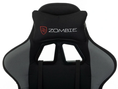 Кресло игровое Zombie Rudger черный/серый с подголов. крестов. пластик