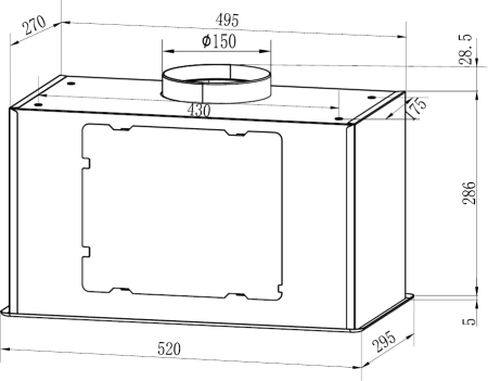 Вытяжка встраиваемая Weissgauff Airin 1200 черный управление: сенсорное (1 мотор)