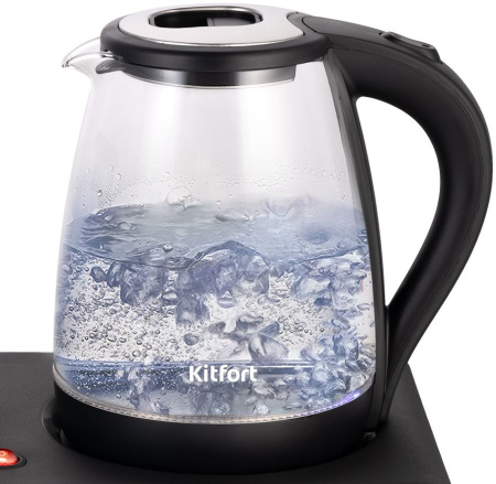 Чайный набор Kitfort КТ-6179 2л. 1500Вт черный (стекло/пластик)