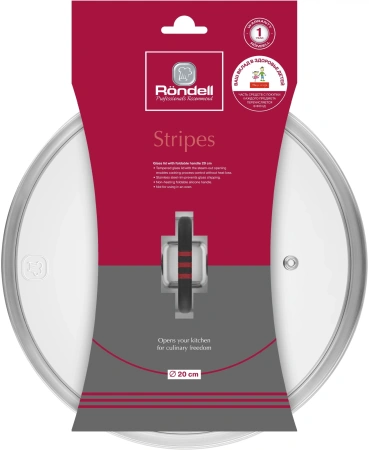Крышка Rondell Stripes RDA-1619 d=20см крыш.прозрачный руч.серая