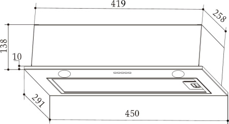 Вытяжка встраиваемая Weissgauff Box 452 White белый управление: кнопочное (1 мотор)