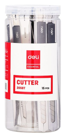 Нож канцелярский Deli E2058T шир.лез.9мм фиксатор сталь туба пласт.