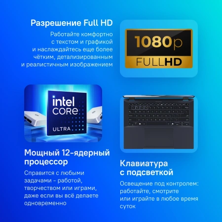 Ноутбук Asus Expertbook B3 B3404CMA-Q50430 Core Ultra 5 125U 16Gb SSD512Gb Intel Graphics 14" IPS WUXGA (1920x1200) noOS black WiFi BT Cam (90NX0711-M00H10)