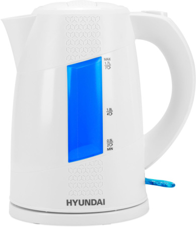 Чайник электрический Hyundai HYK-P2407 1.7л. 2200Вт белый/голубой корпус: пластик