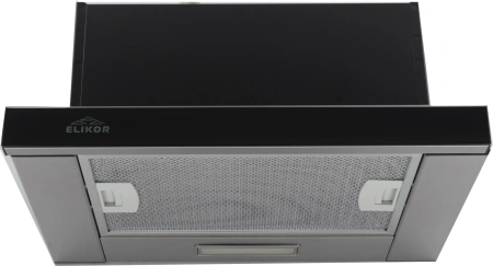 Вытяжка встраиваемая Elikor Интегра Glass 45Н-400-В2Д нержавеющая сталь/стекло черное управление: кнопочное (1 мотор)