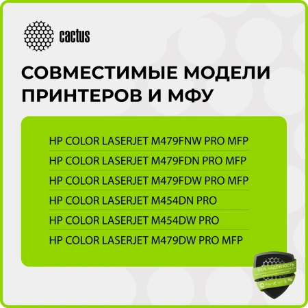 Картридж лазерный Cactus CSP-W2033A 415A пурпурный (2100стр.) для HP LJ M454/MFP M479