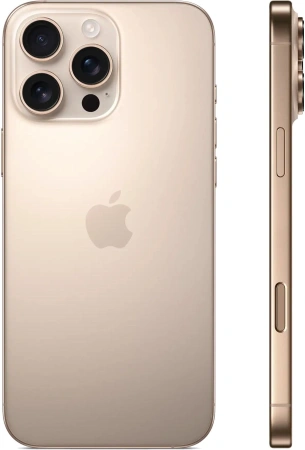 Смартфон Apple iPhone 16 Pro Max 256Gb бежевый титан моноблок 3G 4G 1Sim 6.9" 1320x2868 iOS 18 48Mpix 802.11 a/b/g/n/ac/ax/be NFC GPS Protect