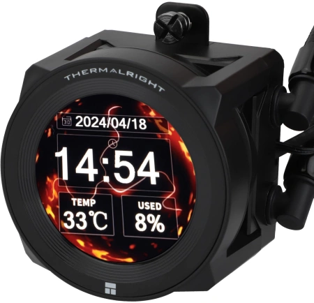 Система водяного охлаждения Thermalright Core Vision 360 ARGB Soc-AM5/AM4/1200/1700/1851 черный 4-pin 27.7dB Al LCD Ret (C-VISION-360-BL-ARGB)