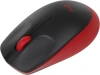 Мышь Logitech M190 черный/красный оптическая (1000dpi) беспроводная USB (2but)