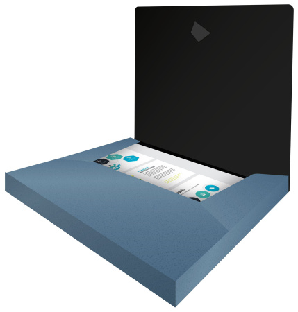 Папка-короб на резинке Silwerhof Perlen 255121-74 пластик 0.8мм A4 синий металлик