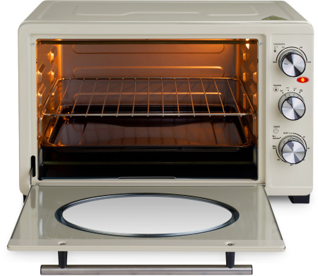 Мини-печь Hyundai MIO-HY084 33л. 1500Вт бежевый/хром