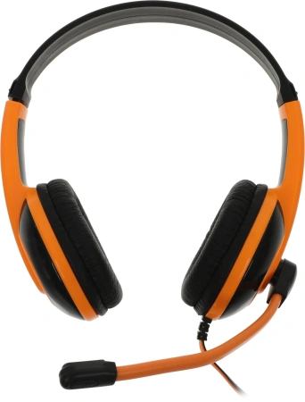 Наушники с микрофоном Defender Warhead G-120 оранжевый/черный 2м накладные оголовье (64099)