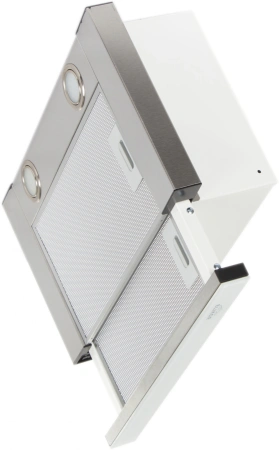 Вытяжка встраиваемая Elikor Интегра Glass 50Н-400-В2Д нержавеющая сталь/стекло белое управление: кнопочное (1 мотор)