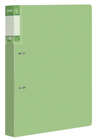 Папка на 2-х D-кольцах Бюрократ Gems GEM0812/2RGRN A4 пластик 0.7мм кор.32мм торц.карм с бум. встав зеленый турмалин